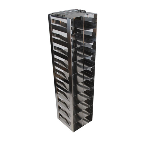 vertical freezer rack with spring locking clip for chest freezers holds 2 boxes 