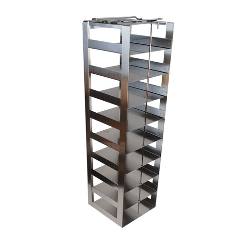 stainless steel vertical freezer rack for chest freezers holds nine 2 cryoboxes