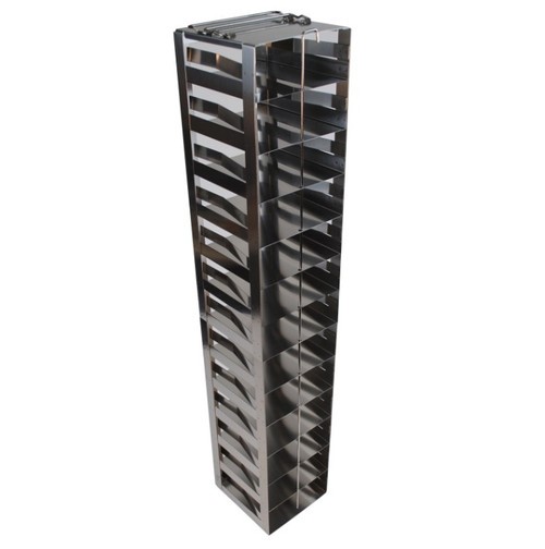 vertical freezer rack with spring locking clip for chest freezers holds 2 boxes 