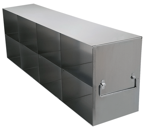 [FR-4-2-375] stainless steel laboratory freezer rack for 3 75 high cryo boxes four deep by two high 